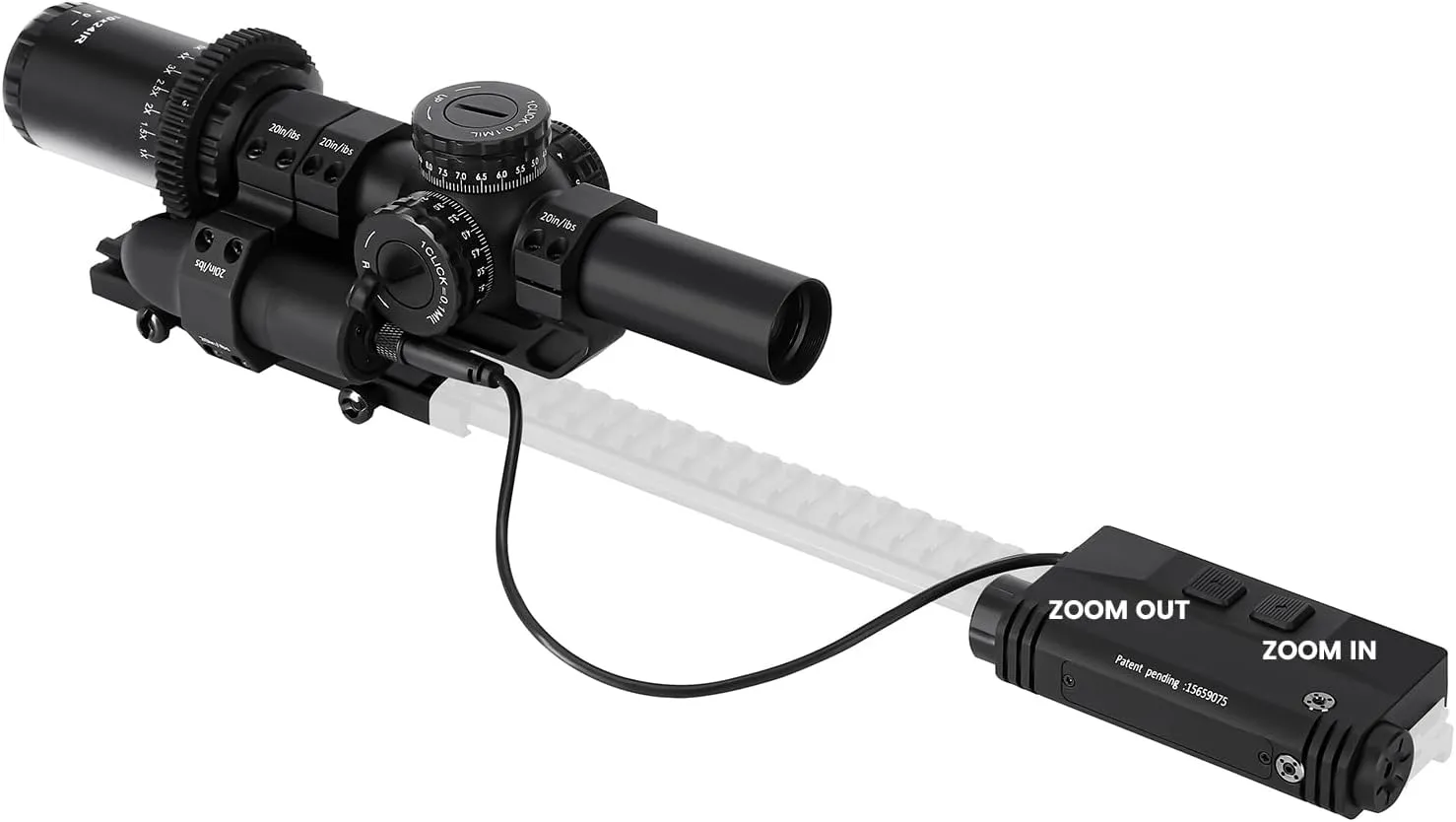 1-10x24 Riflescope with Portable Quick Electronic Motorized Zoom Switch Kit Fast Zooming System LVPO Rifle Scope 30mm,Compatible with 20mm Picatinny Rail