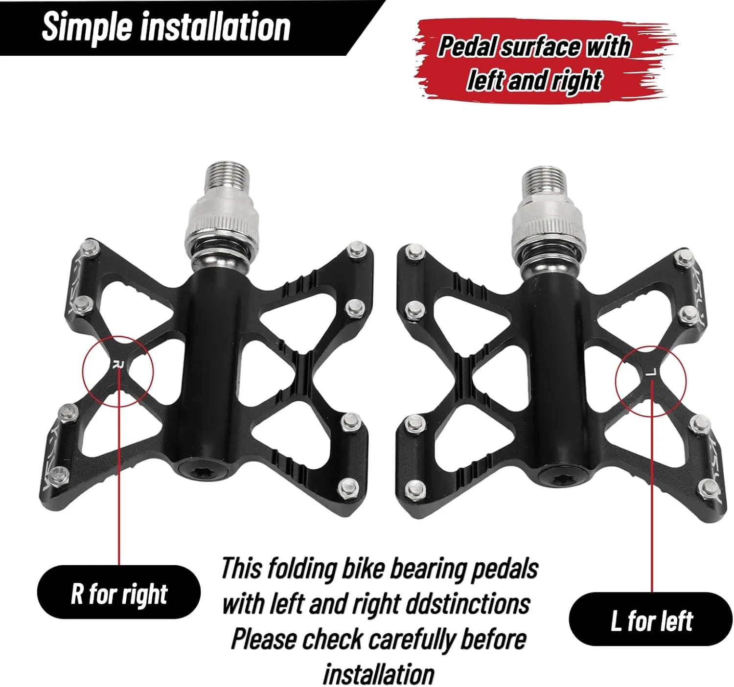 1 Pair K5 Quick Release Pedals Aluminum Alloy Bike Bearing Pedals for Road Folding Bikes 4 Colors
