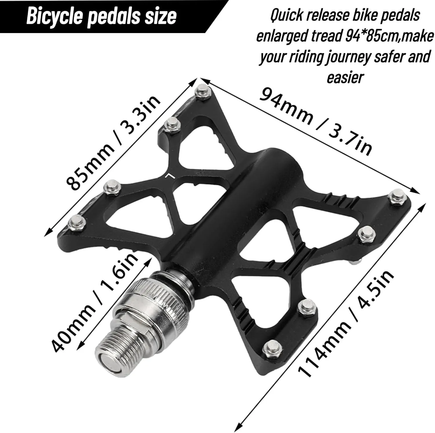 1 Pair K5 Quick Release Pedals Aluminum Alloy Bike Bearing Pedals for Road Folding Bikes 4 Colors