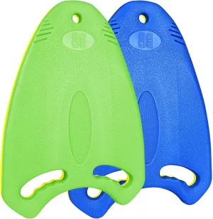 1 Pair Swimming Kickboard for Swimming Training Aid EVA Shark Fin Swim Board Anti-Slip Smooth Edge and Integrated Hole Handle (Blue Green)