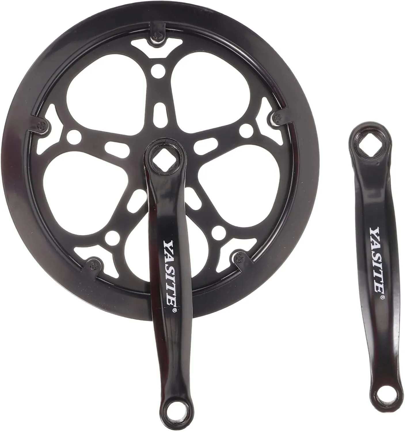 1 Set Bicycle Crankset Metal Sprocket Gear Crankset Mountain Bike Crankset Single Speeds Crankset for Bike Single Chain Wheel with Hand Crank Accessories