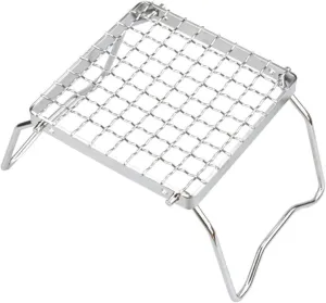 1 Set Camping Grill Rack Stainless Steel Portable Barbecue Rack for Outdoor Cooking Easy to Fold and Store for Picnics Bbqs and Camping Trips
