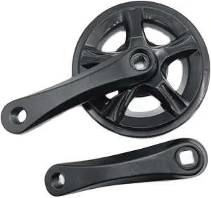 1 Set Folding Bike Crankset 32T Folding Electric Bicycle Crank Set Aluminum Alloy 127MM Cover Bike Accessories, Black