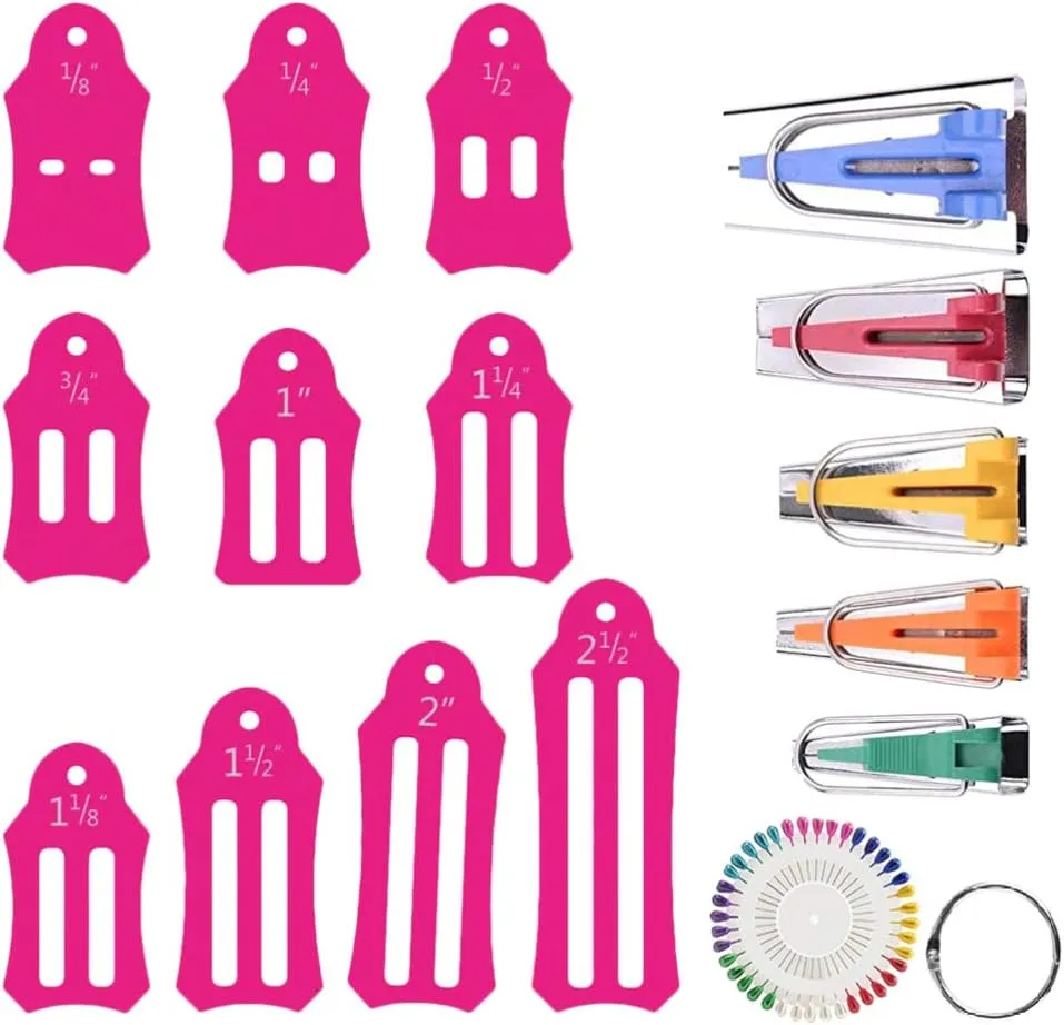 1 Set Pin Bag Fabric Sewing Maker Quilting Tools Fabric Bias Tape Maker Sewing Supplies Sewing Tool Bias Tape Makers Bias Tape Maker Tool Tools for Quilting Binding Maker