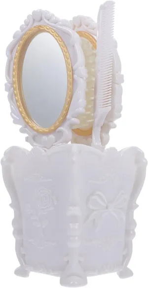 1 Set Portable Brush and Makeup Mirror Set Elegant Travel Kit for Home and Salon Use Scalp Massage Comb Included Present for Hair Care