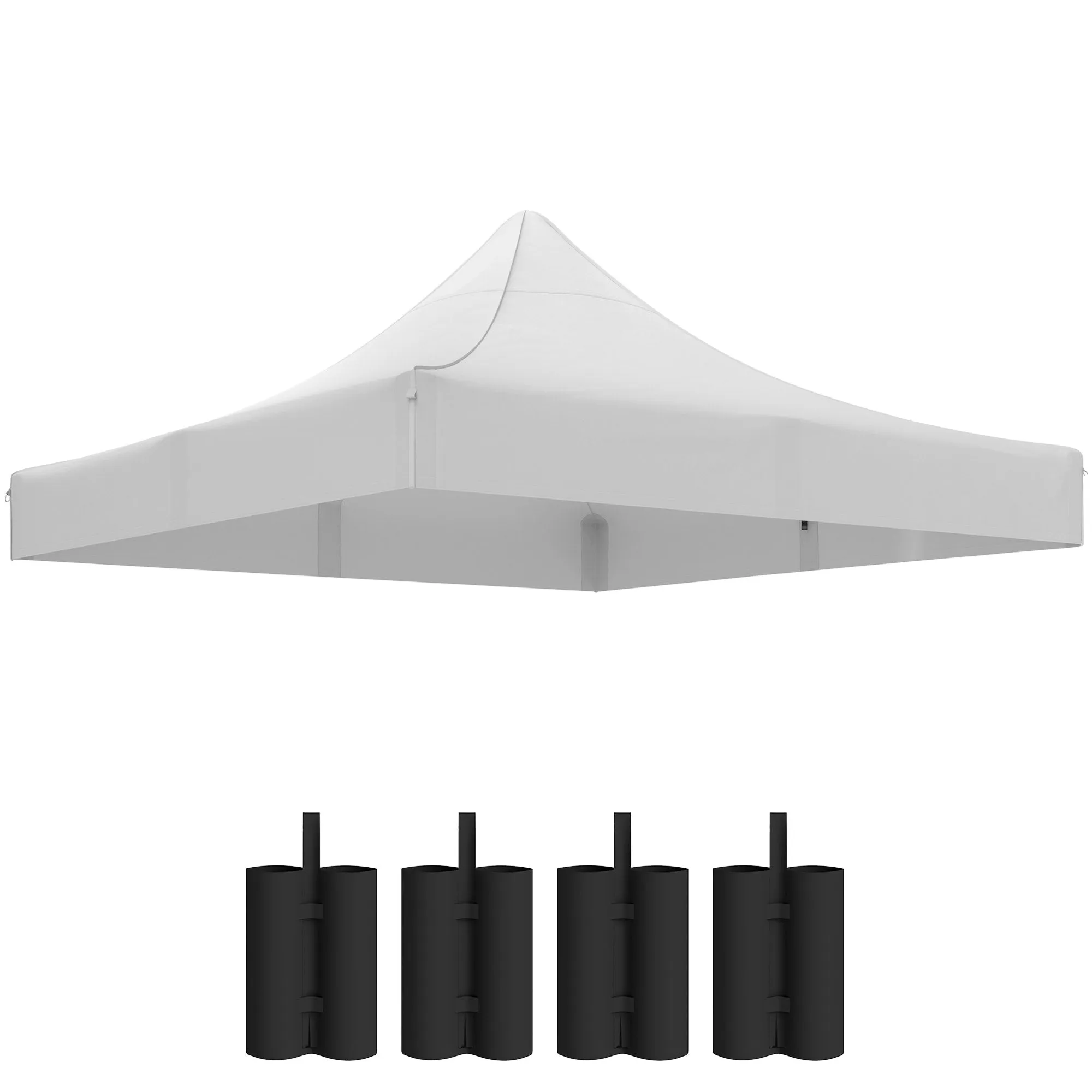 10' x 10' Gazebo Replacement Top with 4 Weight Bags & 8 Drain Holes, UPF50 , White