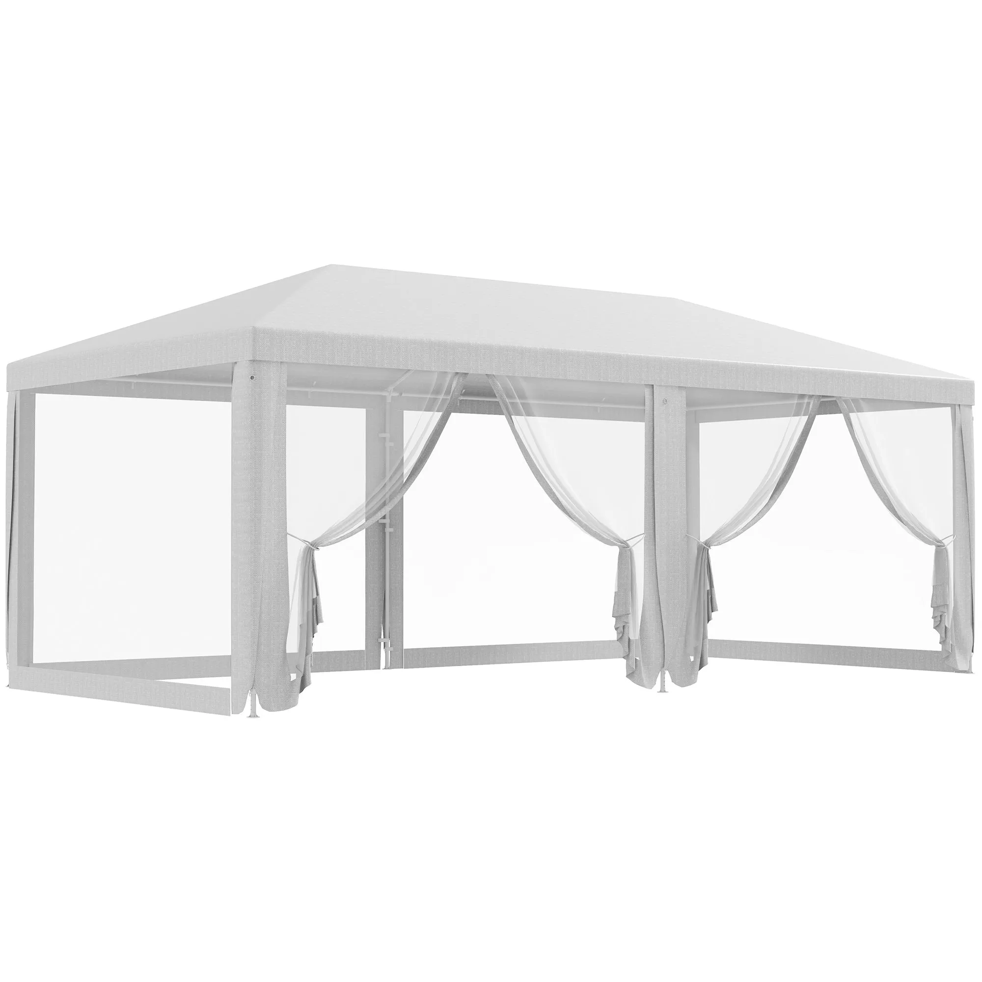 10' x 20' Party Tent Gazebo with Removable Sidewalls, White Shelter for Outdoor Events & BBQs
