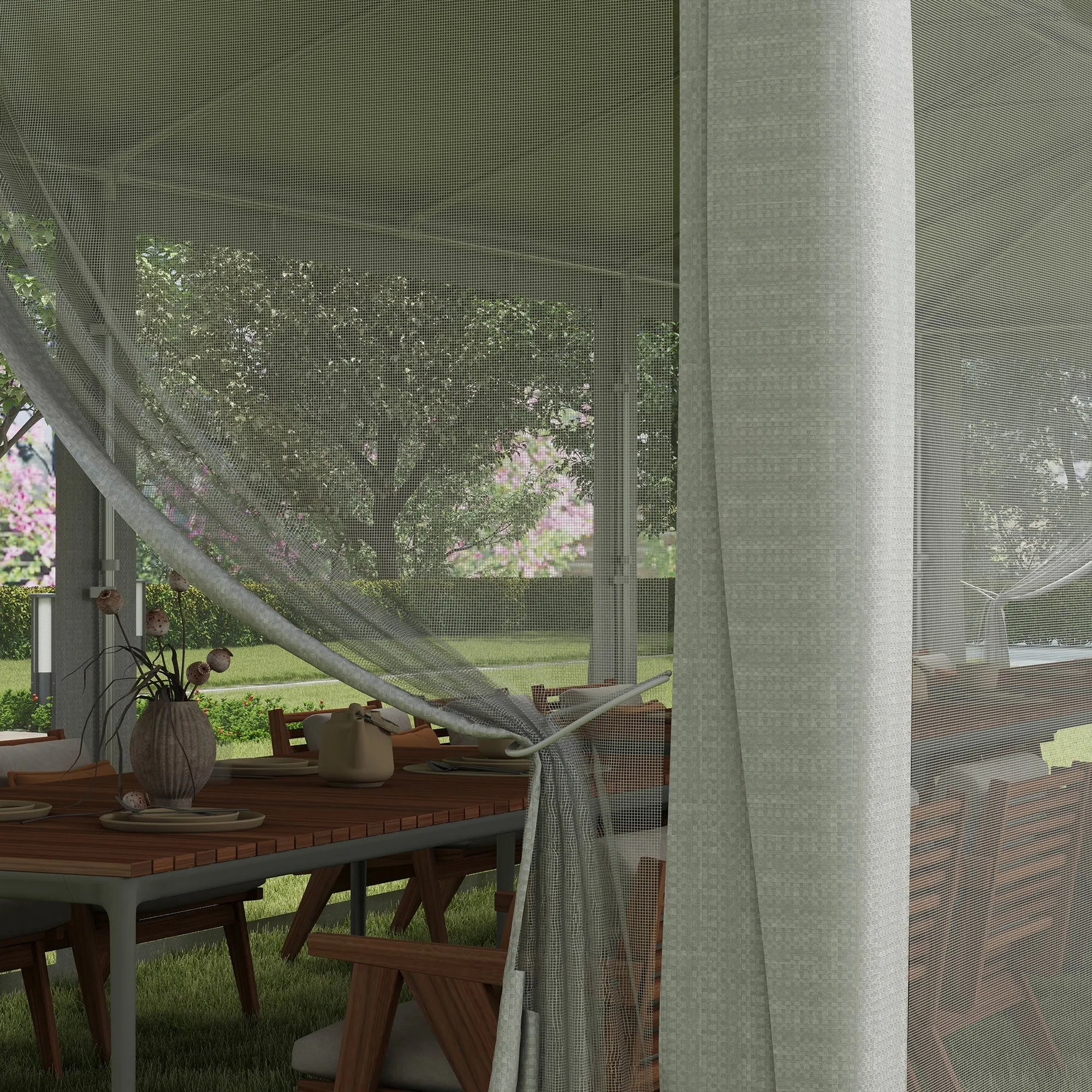 10' x 28' Party Tent, Wedding Canopy with Removable Sidewalls, Shade Shelter, White