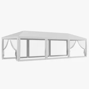 10' x 28' Party Tent, Wedding Canopy with Removable Sidewalls, Shade Shelter, White