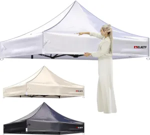 10x10 Canopy Replacement Top,Pop Up Canopy with 8 Drainage Holes,Canopy Tent Top Cover for Outdoor,Garden,Patio,Pavilion,Sun Shade.(TOP Only) (White)
