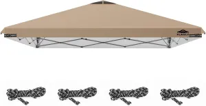 10x10ft Replacement Canopy Top with Air Vent, Waterproof & UV Protection Canopy Tent Top Cover for Straight Leg Canopy Frame - for Outdoor, Patio, Event, Trade Show (Khaki, 10x10ft)