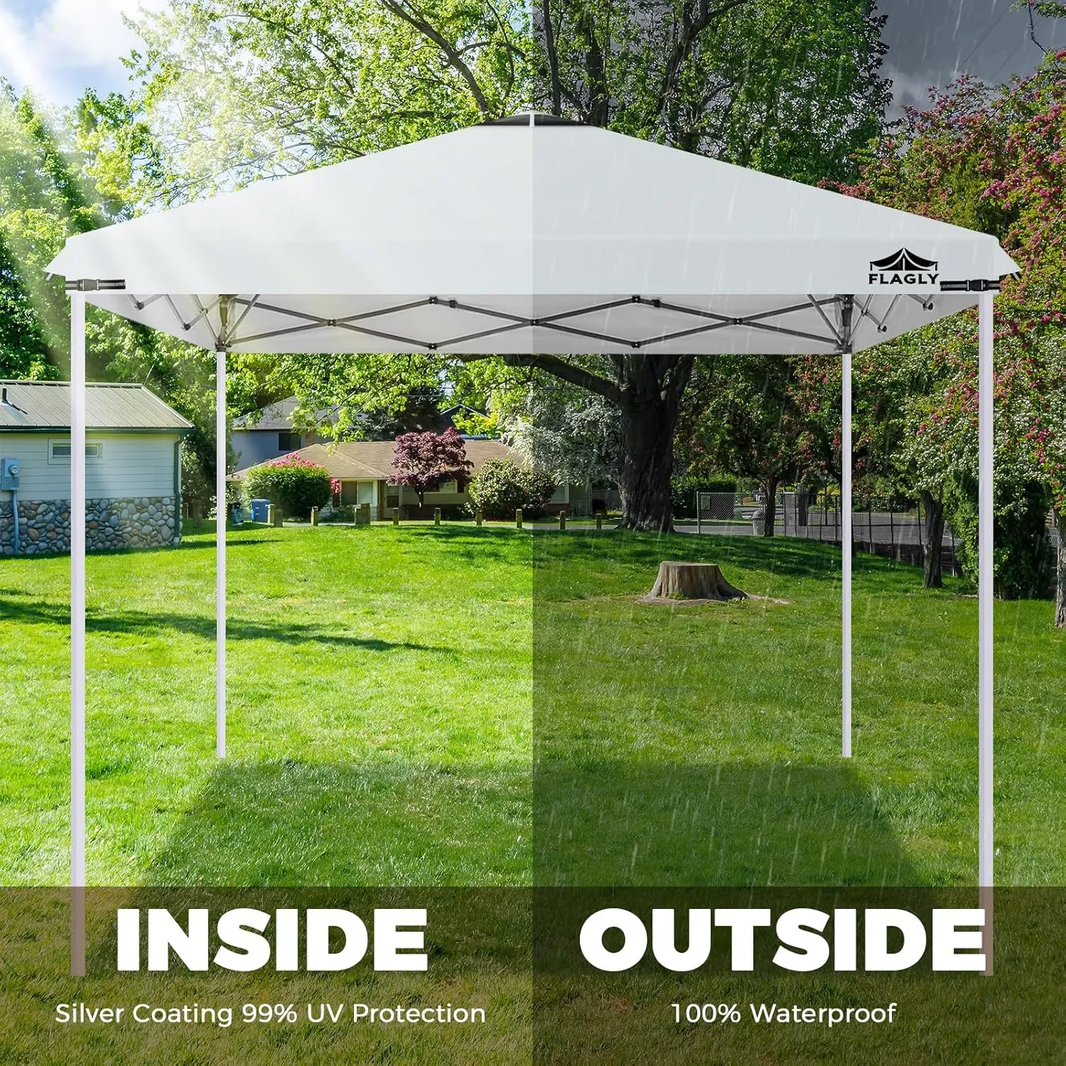 10x10ft Replacement Canopy Top with Air Vent, Waterproof & UV Protection Canopy Tent Top Cover for Straight Leg Canopy Frame - for Outdoor, Patio, Event, Trade Show (White, 10x10ft)