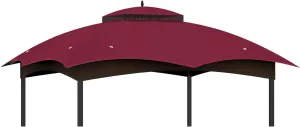 10x12 Replacement Gazebo Canopy Top Cover, Double Tiered Waterproof Canopy Roof for Lowe's Allen Roth Gazebo #GF-12S004B-1(Red)