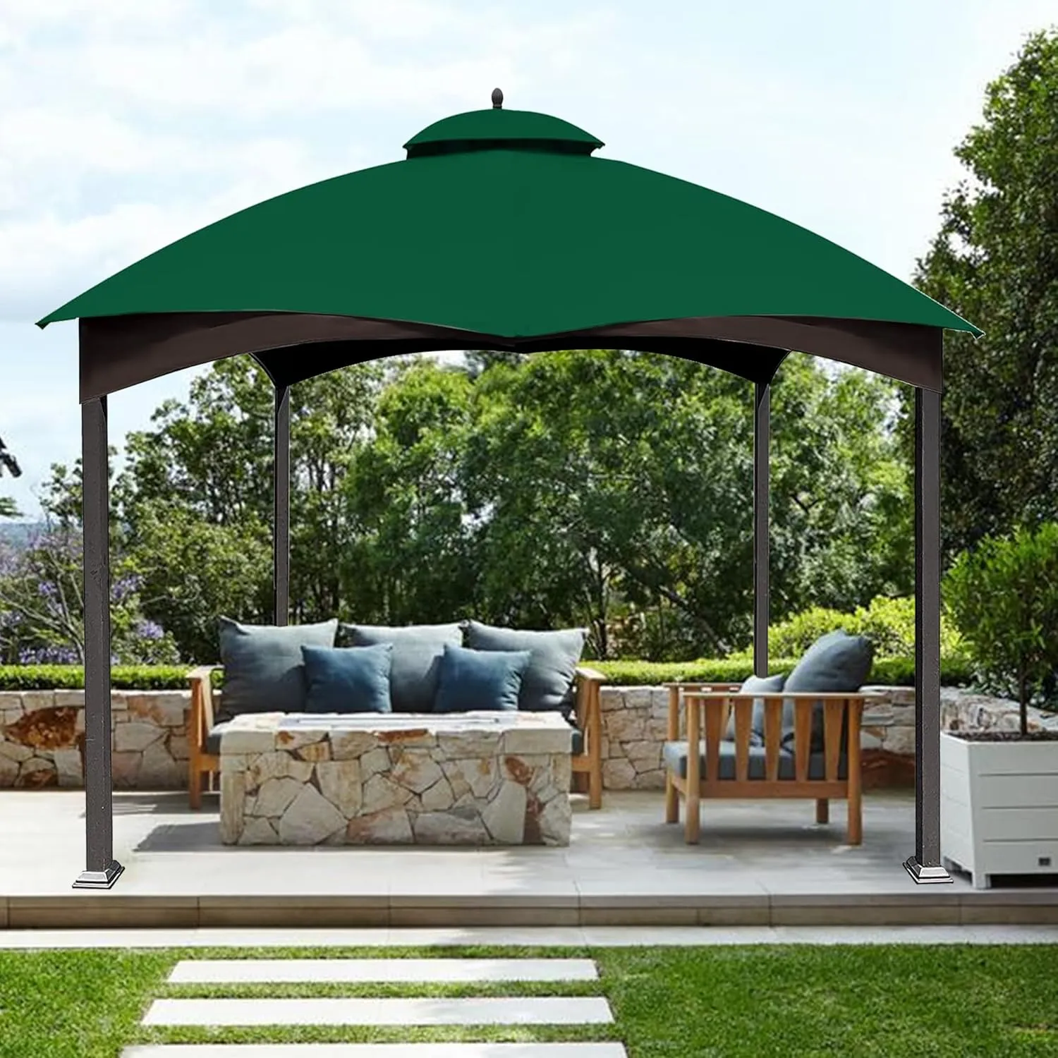10X12 Replacement Gazebo Cover for Lowe's Gazebo Model #TPGAZ17-002C,TPGAZ17-002 (Forest Green)