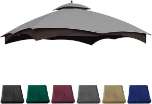 10X12 Replacement Gazebo Cover for Lowe's Gazebo Model #TPGAZ17-002C,TPGAZ17-002 (Grey)