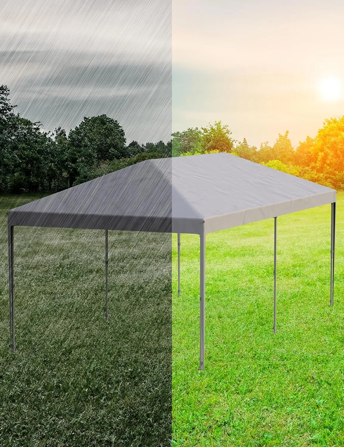 10x20 Ft Heavy-Duty Commercial Pop-Up Canopy Tent – One-Person Instant Setup, No Removable Sidewalls for Outdoor Markets, Sports & Events,White