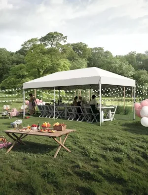 10x20 Ft Heavy-Duty Commercial Pop-Up Canopy Tent – One-Person Instant Setup, No Removable Sidewalls for Outdoor Markets, Sports & Events,White