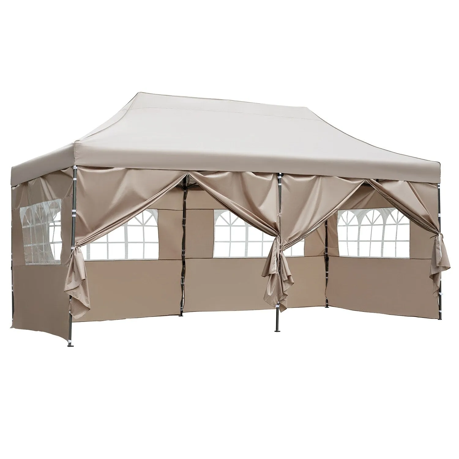 10x20 Heavy Duty Canopy Tent, UV Waterproof, 6 Sidewalls for Wedding