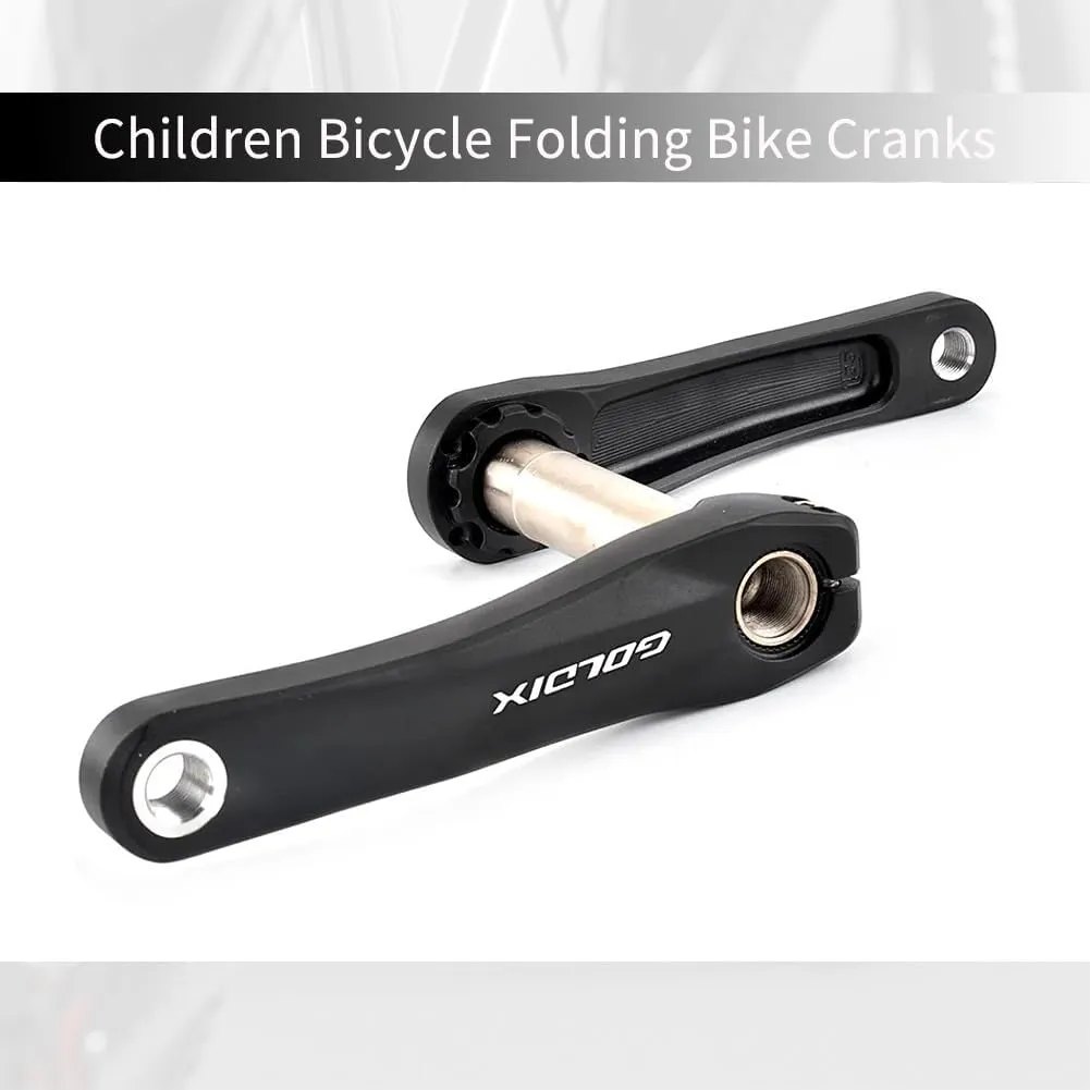 110/127/140/150/155/160mm Bike Crank Arms Hollow Integrated Crankset for Children Bike Folding Bike Cranksets Compatible with 7Speed-12Speed GXP Mounting Aluminum Alloy Black(160mm)