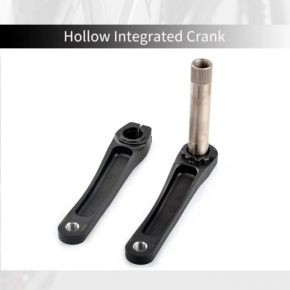 110/127/140/150/155/160mm Bike Crank Arms Hollow Integrated Crankset for Children Bike Folding Bike Cranksets Compatible with 7Speed-12Speed GXP Mounting Aluminum Alloy Black(160mm)