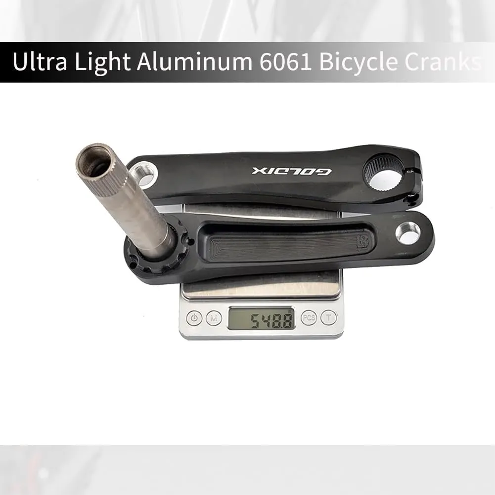 110/127/140/150/155/160mm Bike Crank Arms Hollow Integrated Crankset for Children Bike Folding Bike Cranksets Compatible with 7Speed-12Speed GXP Mounting Aluminum Alloy Black(160mm)
