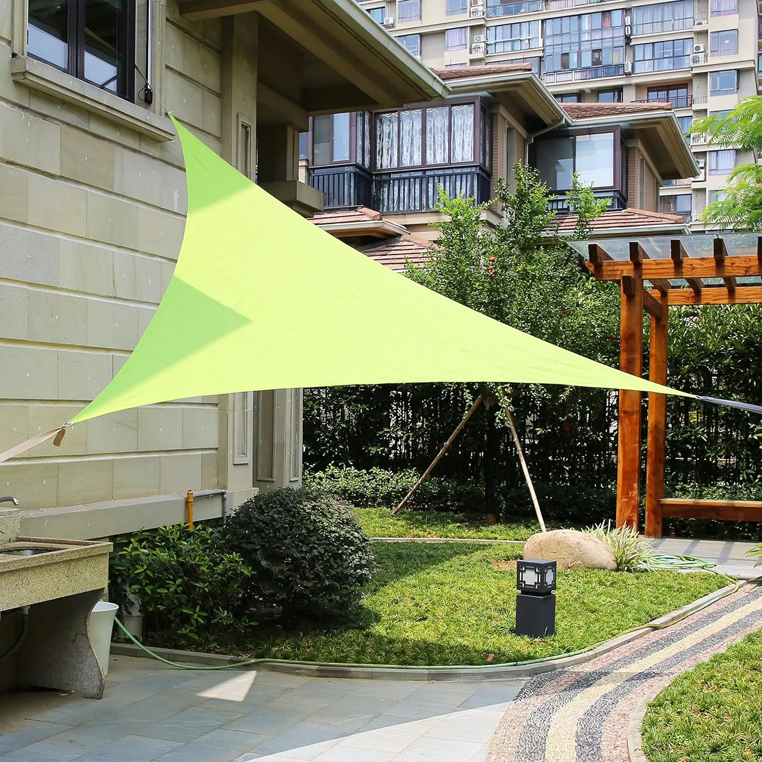 12' x 12' x 12' Triangle Sun Shade Sail Canopy (Sand) - UV Block for Patio and Outdoor