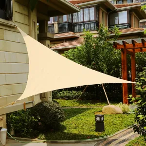 12' x 12' x 12' Triangle Sun Shade Sail Canopy (Sand) - UV Block for Patio and Outdoor