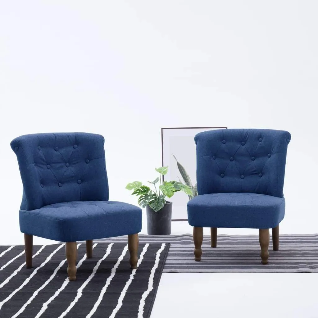 1/2x French Chairs Fabric Lounge Seating Dining Chair Multi Colors