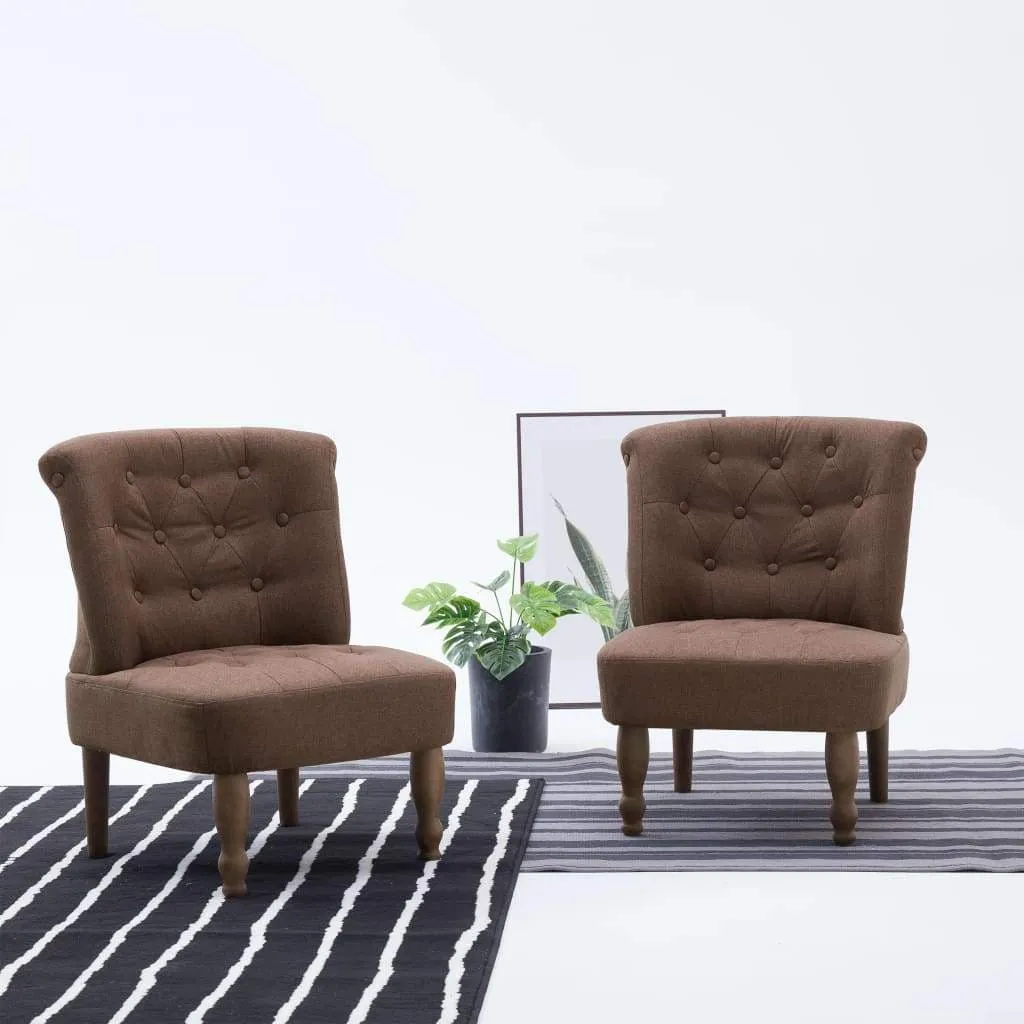 1/2x French Chairs Fabric Lounge Seating Dining Chair Multi Colors