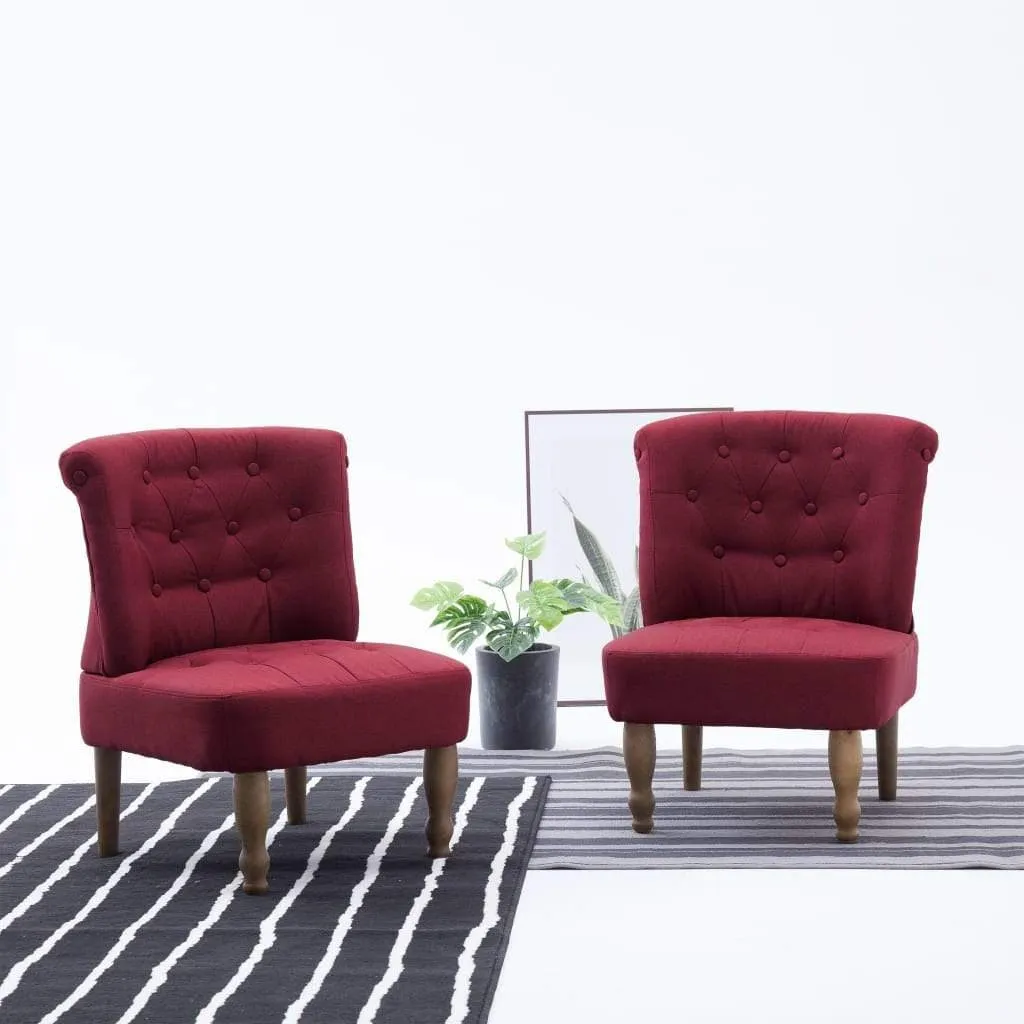 1/2x French Chairs Fabric Lounge Seating Dining Chair Multi Colors