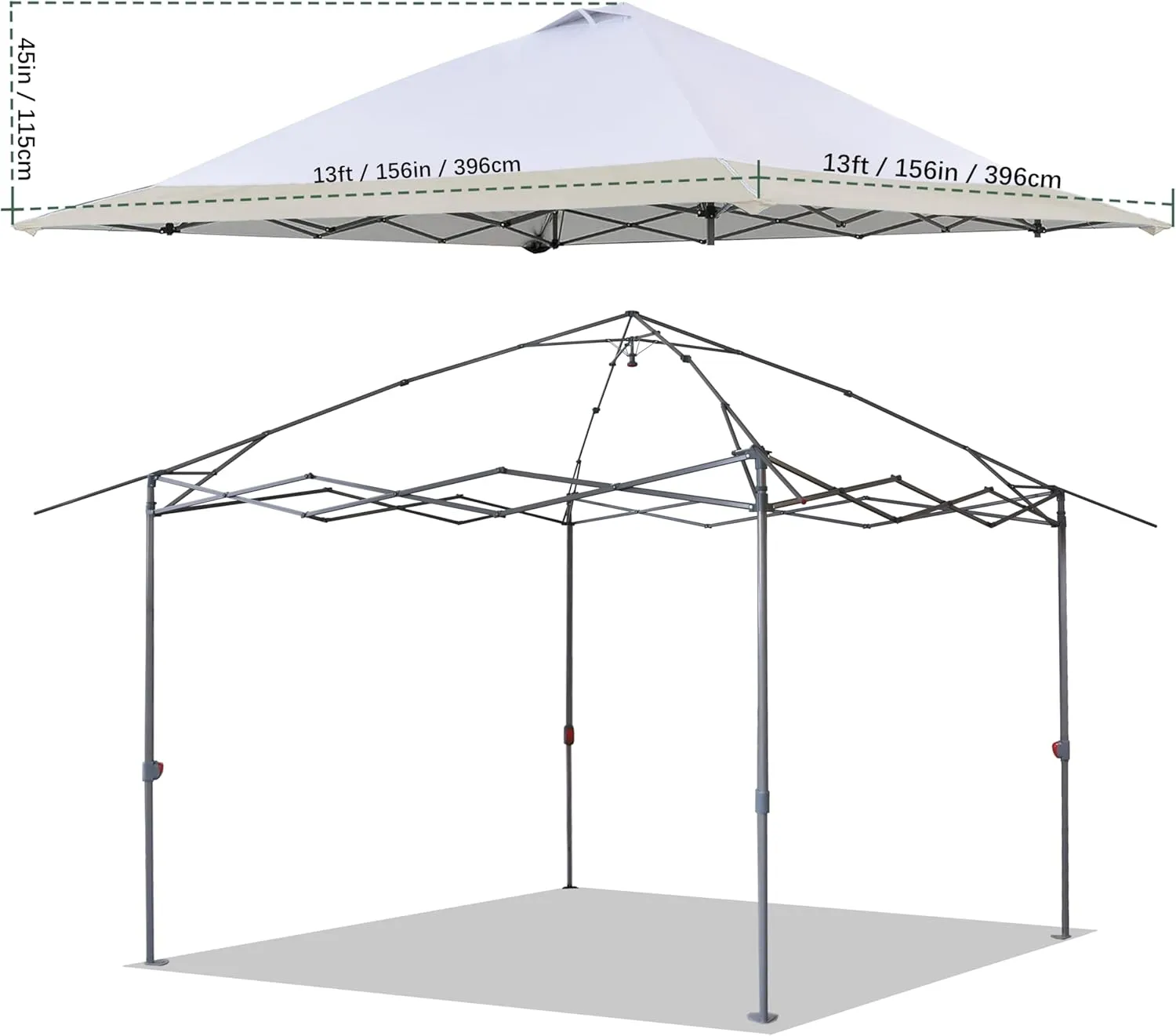 13x13 Canopy Replacement Top with Air Vent Silver Coated Fit for Coleman Oasis, CORE 13 FT x 13 FT Instant Pop Up Canopy Frame, (Beige)