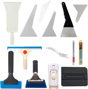 14 PCS Window Tinting Tool Kit Cars Complete Solar Film Application Set Professional Squeegees Utility Knives Edge Trimmers Vinyl Wrap Tools for Car Window Tint Protection and Customization (14 PCS)