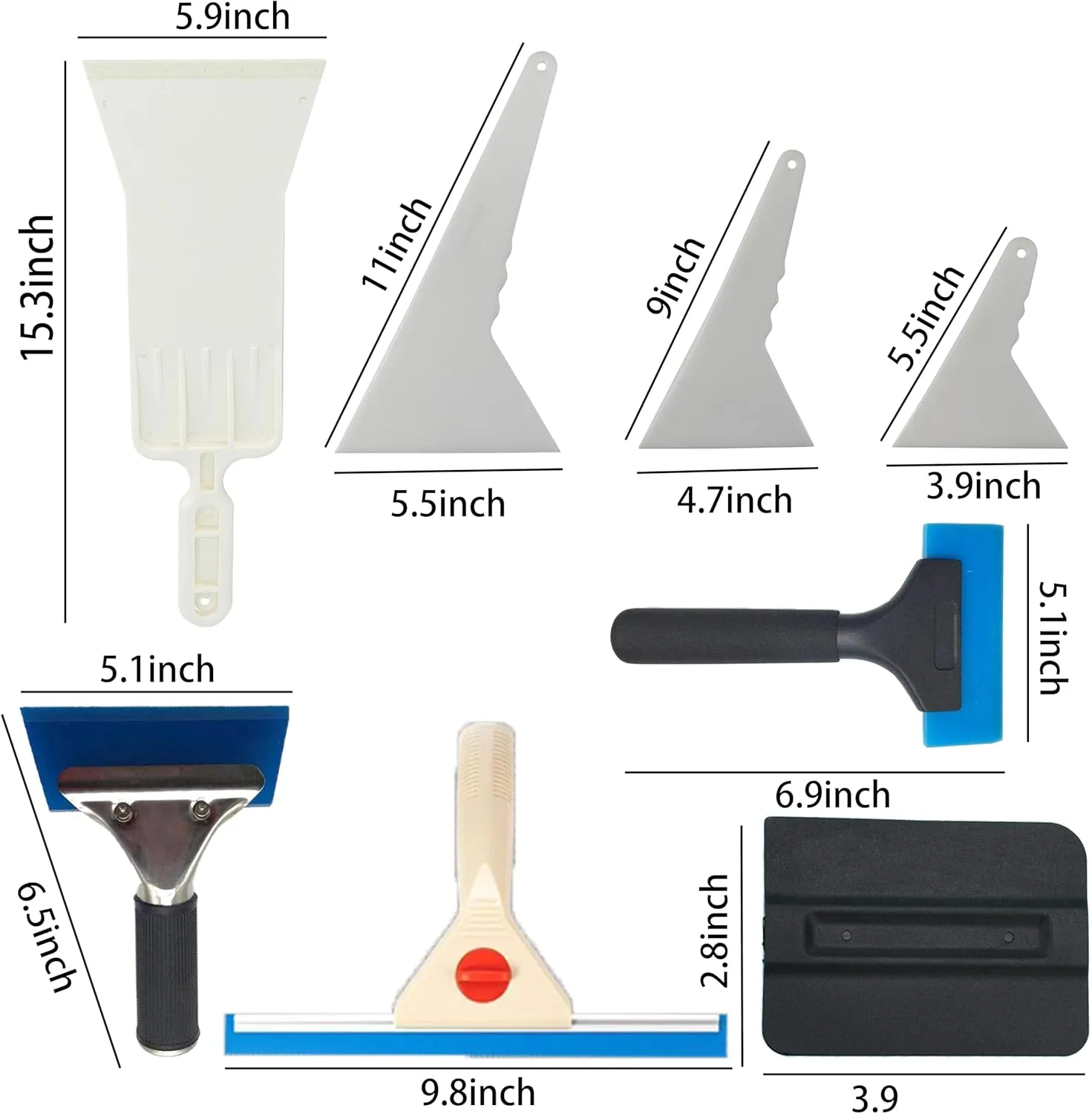 14 PCS Window Tinting Tool Kit Cars Complete Solar Film Application Set Professional Squeegees Utility Knives Edge Trimmers Vinyl Wrap Tools for Car Window Tint Protection and Customization (14 PCS)
