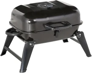 14" Portable Charcoal Grill - Compact Tabletop BBQ with Enamel Coating & Adjustable Vent, Folding Legs for Camping, Tailgating & Outdoor Cooking