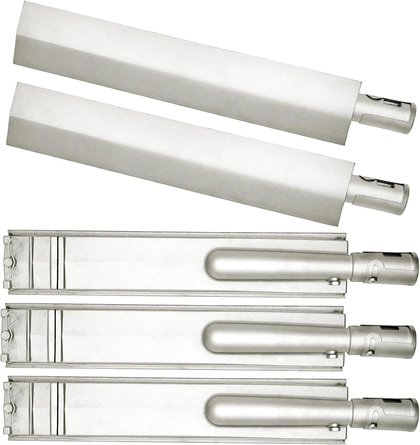 16 1/8" Heavy Duty Cast Stainless Steel BBQ Grill Burners for Bull BBQ Replacement Parts for Cal Flame Aussie Blaze Thermos Turbo,5 PCS Burners for Jenn air Grill Replacement Parts