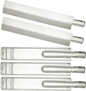16 1/8" Heavy Duty Cast Stainless Steel BBQ Grill Burners for Bull BBQ Replacement Parts for Cal Flame Aussie Blaze Thermos Turbo,5 PCS Burners for Jenn air Grill Replacement Parts