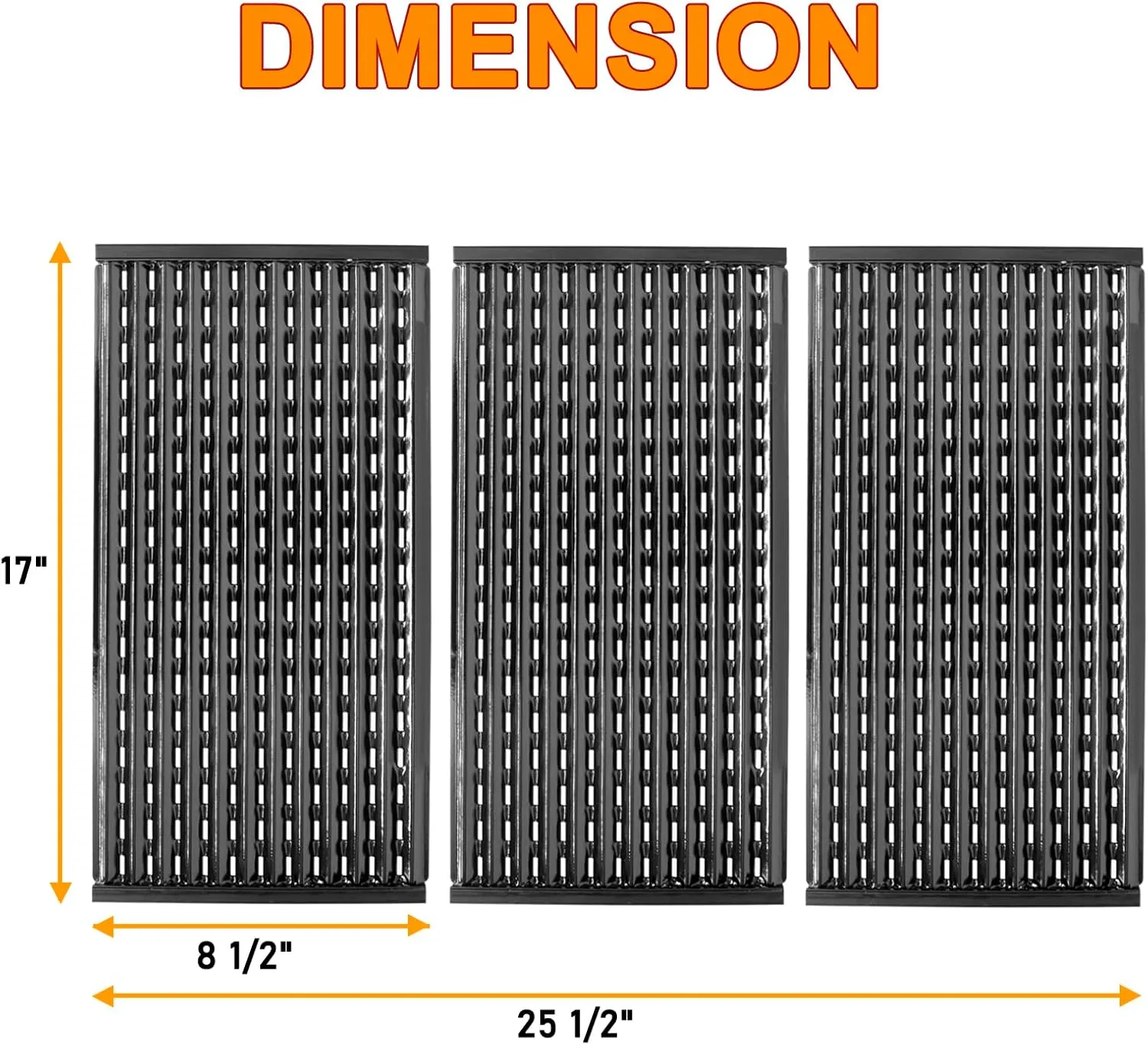 17 inch Infrared Grill Grates for CharBroil G460-0500-W1 Performance Tru Infrared 3 Burner Grill Replacement Parts, Char-broil 463371116 463370919 463344116 463370015 463335115 463335014 Parts, 3 PCS