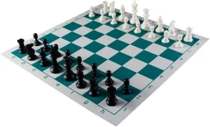17 Inch Roll-up Chess Set, Roll-up Travel Chess in Carry Bag with Shoulder Strap, Easy to Carry and Premium Pieces, Fun and Entertaining