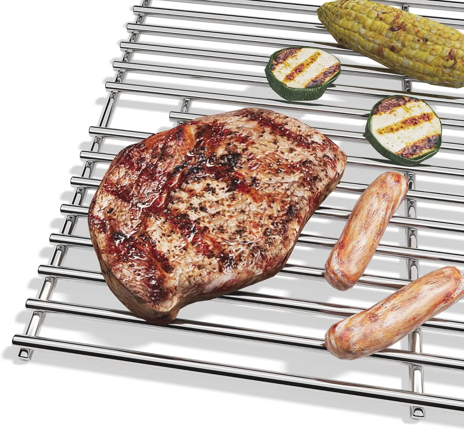 17/17.5/19.5 Inch Stainless Steel Cooking Grill Grates, Nexgrill Replacement Parts for Nexgrill 4 Burner 720-0830H, 720-0783E, 720-0783C Kenmore Uniflame, BBQ Grids Grillgrates, 17"D x 26.4"W