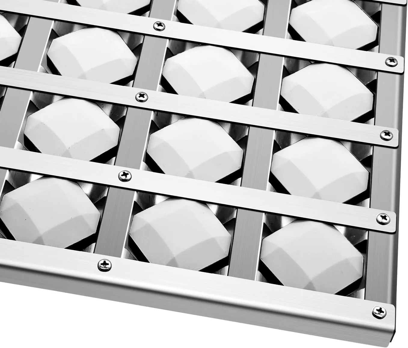17.875" Grill Heat Plates Grill Briquette Tray for Alfresco Grill ALX2-30C, ALX2-42C, ALX2-42RFG, ALX2-56, ALX2-56BFG, Stainless Steel BBQ Heat Shield Flame Tamer with 56 Ceramic Briquettes