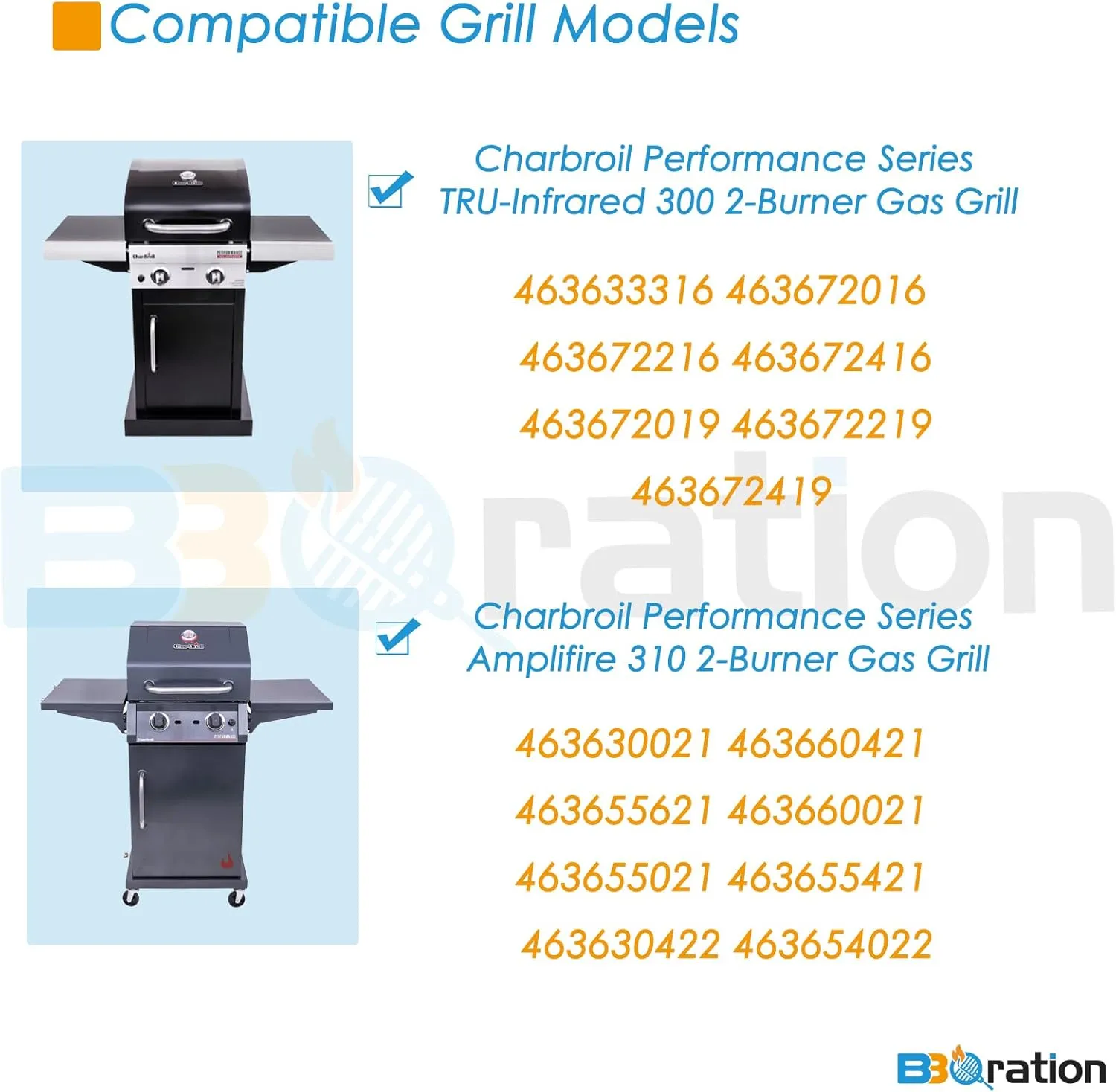 17" Grill Grate for Charbroil Performance TRU-Infrared/Amplifire 2 Burner 463633316 463655621 463655021 463672016 463672216 G327-1100-W1 G460-0500-W1 for Charbroil Grill Replacement Parts