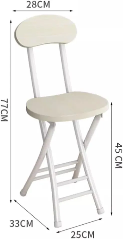 18" Folding Stool with Backrest, Outdoor Travel Stool, Portable Foldable Barstools, for Kitchen/Camping/Fishing/BBQ(Pink)