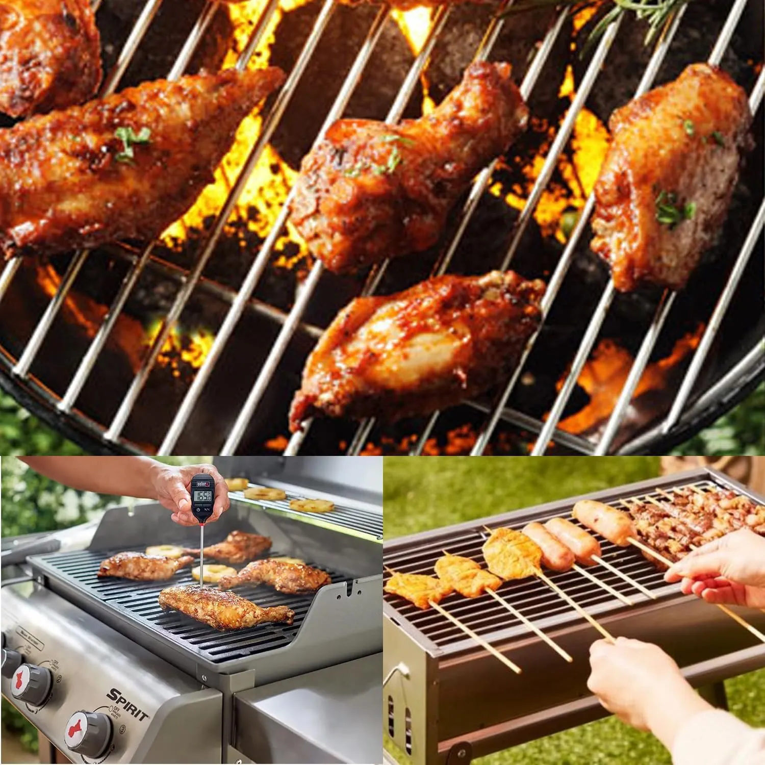19.5 Inch Stainless Steel Cooking Grate for Home Depot Nexgrill 4 Burner 720-0830H, 720-0830D, 720-0783E, 720-0783C, BBQ Grids Grill Grates Replacement Parts for Kenmore Uniflame, Set of 2