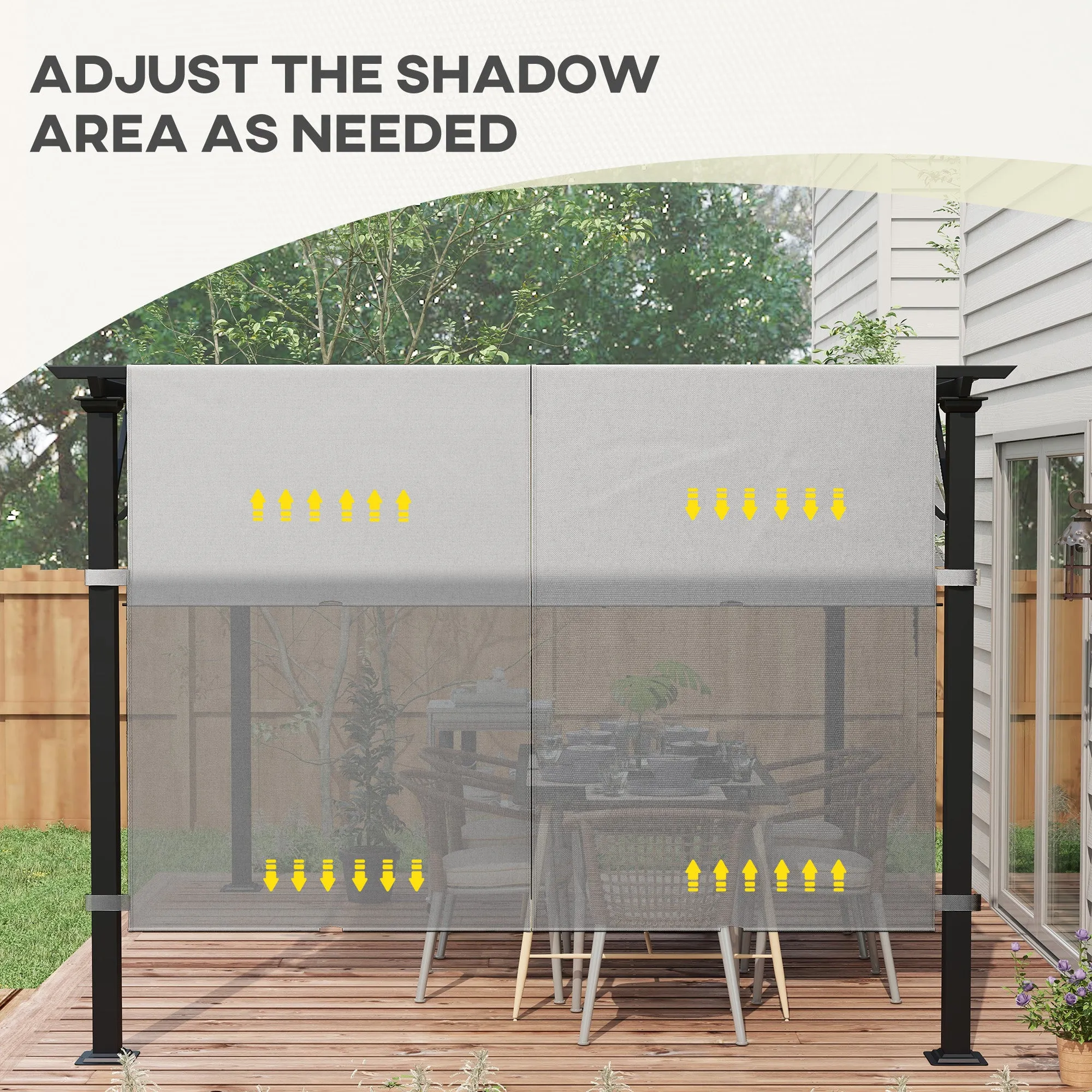 2-Pack 16' x 4' UV-Blocking Pergola Shade Covers, for 10 x 10ft Pergola, Light Grey