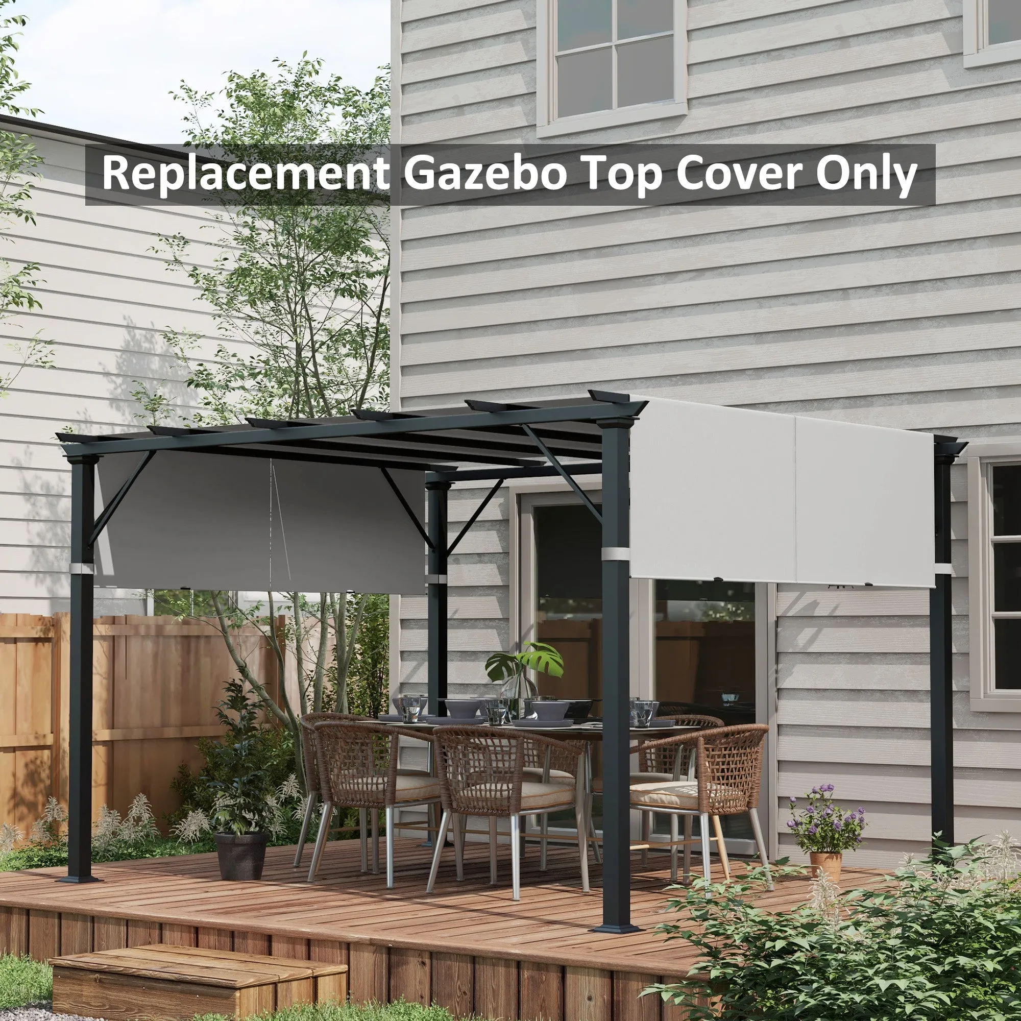 2-Pack 16' x 4' UV-Blocking Pergola Shade Covers, for 10 x 10ft Pergola, Light Grey