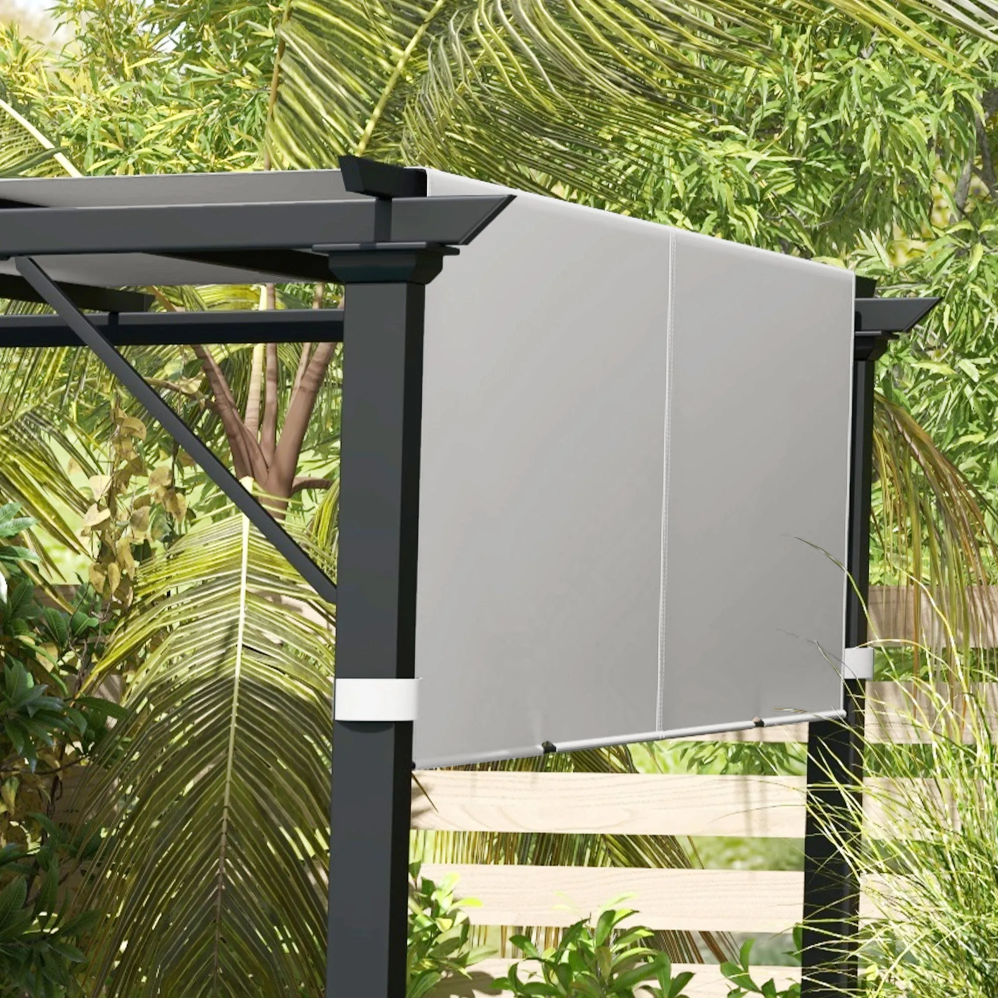 2-Pack 16' x 4' UV-Blocking Pergola Shade Covers, for 10 x 10ft Pergola, Light Grey