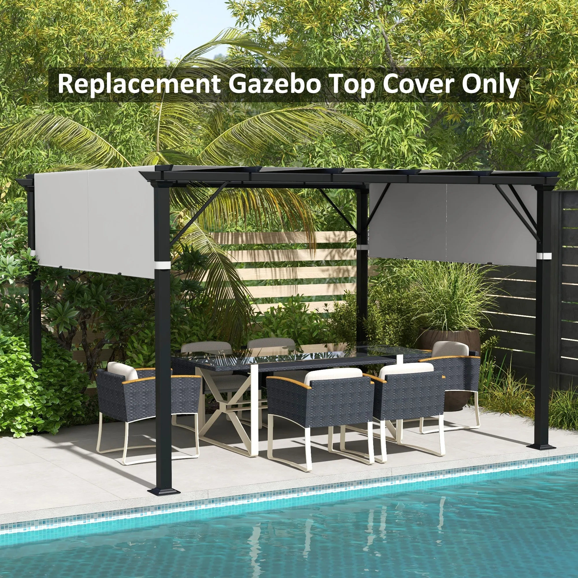 2-Pack 16' x 4' UV-Blocking Pergola Shade Covers, for 10 x 10ft Pergola, Light Grey