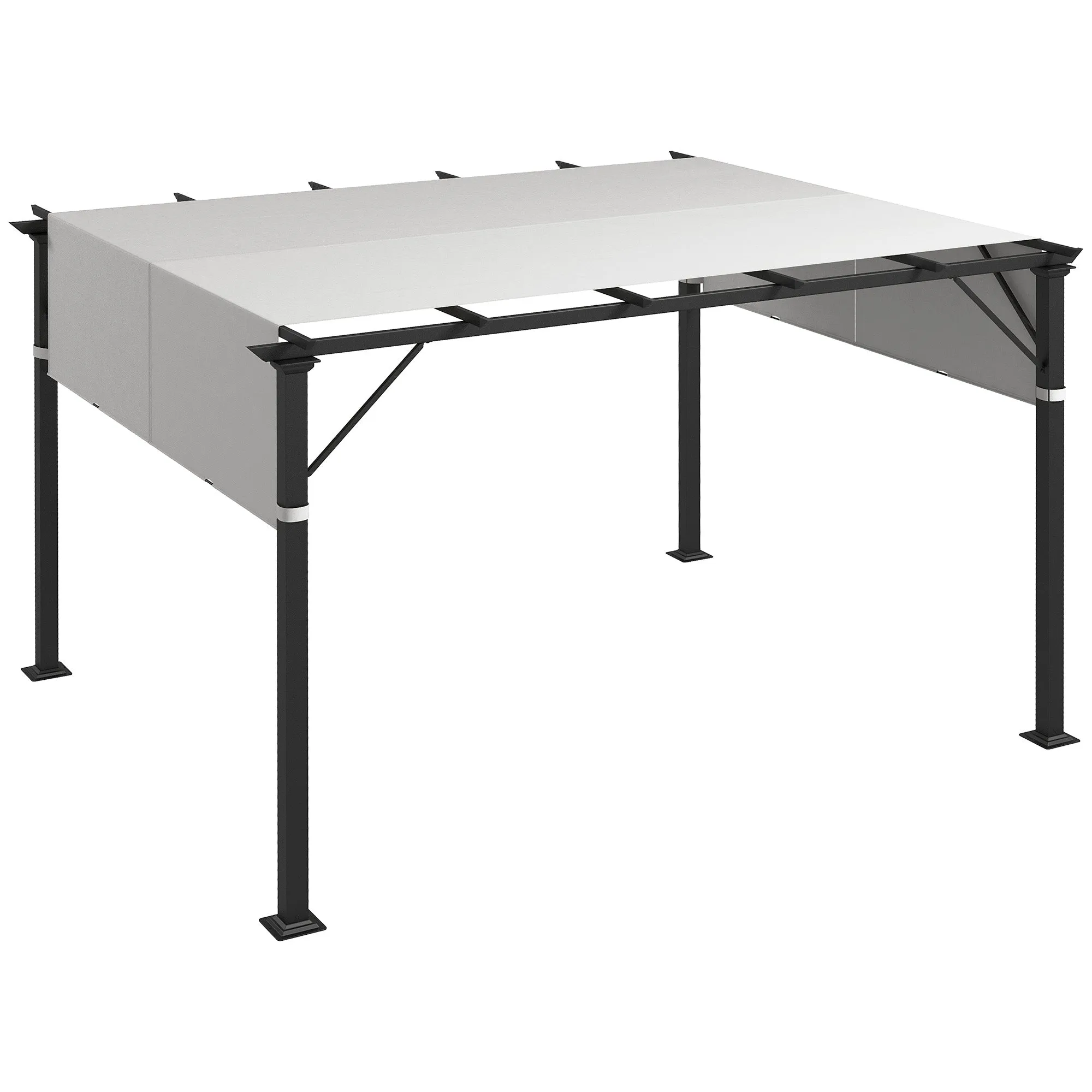 2-Pack 16' x 4' UV-Blocking Pergola Shade Covers, for 10 x 10ft Pergola, Light Grey