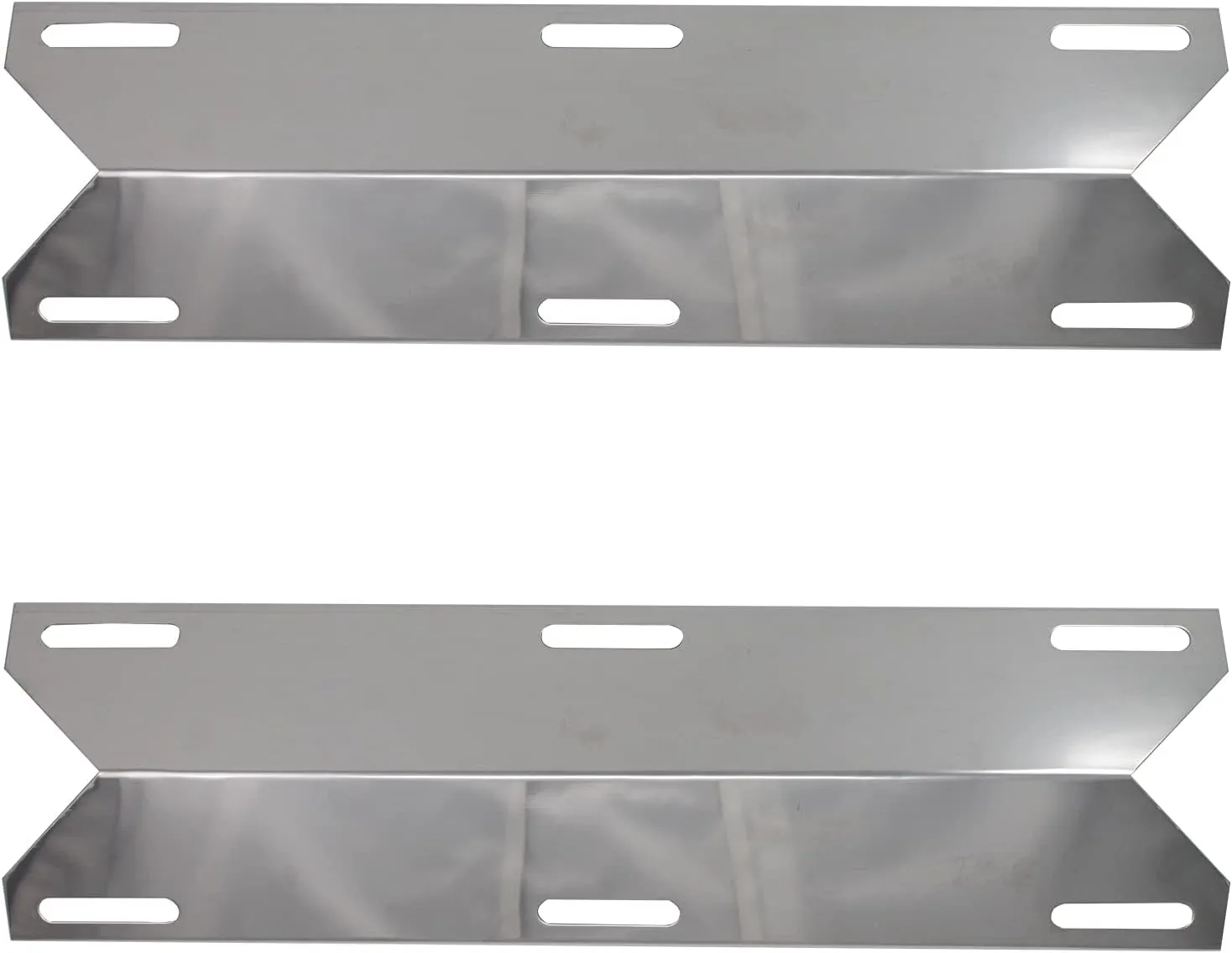 2-Pack BBQ Grill Heat Shield Plate Tent Replacement Parts for Charmglow 720-0396 - Compatible Barbeque Stainless Steel Flame Tamer, Guard, Deflector, Flavorizer Bar, Vaporizer Bar, Burner Cover 15"