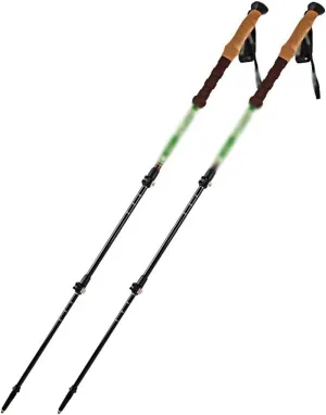 2-Pack Summer Trekking Poles, Retractable Walking Stick with Cork Grip, Non-Slip, Carbon Fiber   Aluminum Alloy, for Climbing, Traveling